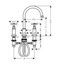 Hansgrohe 16513831 Axor Montreux Widespread Faucet Cross Handles Polished Nickel 2