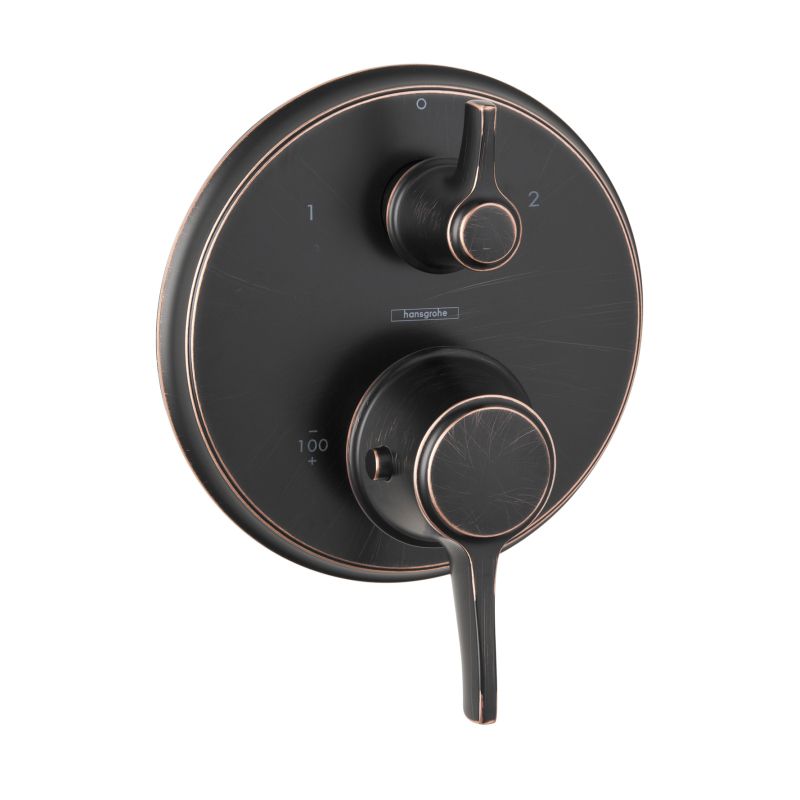 Hansgrohe 15753921 Metris C Thermostatic Trim With Volume Control And Diverter Rubbed Bronze 1