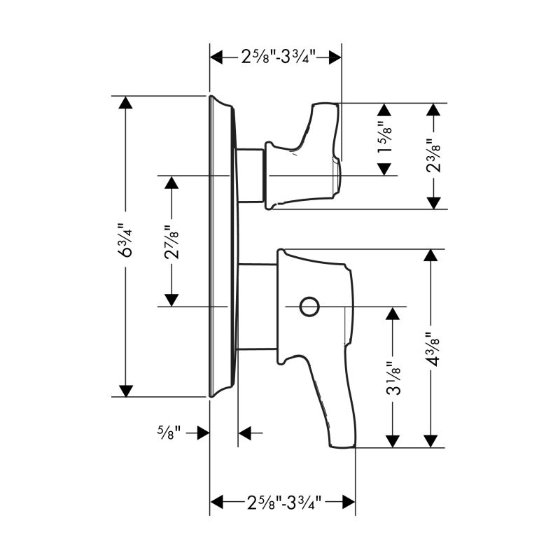 Hansgrohe 15753921 Metris C Thermostatic Trim With Volume Control And Diverter Rubbed Bronze 2