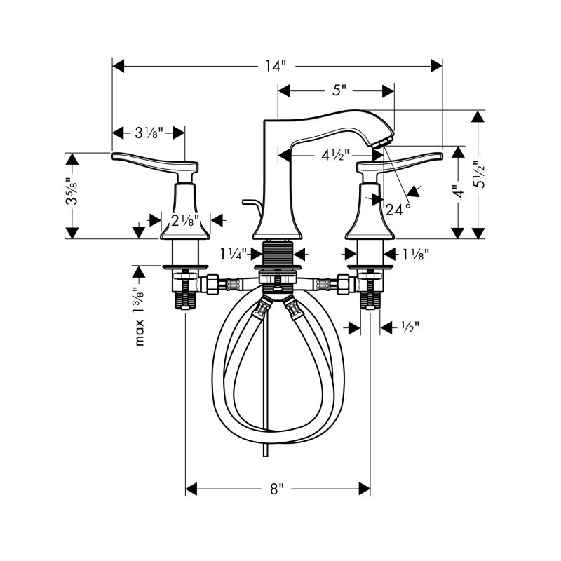 Hansgrohe 31073921 Metris C Widespread Faucet Rubbed Bronze 2