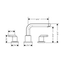 Hansgrohe 31438001 Metris S 3 Hole Roman Tub Set Lever Handles Chrome 2