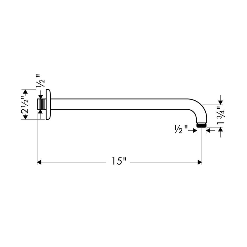 Hansgrohe 27413821 Raindance Showerarm 15" Brushed Nickel 2