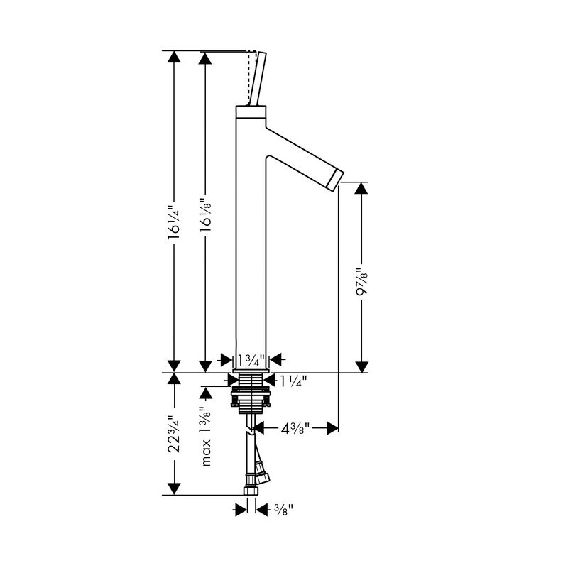 Hansgrohe 10129001 Axor Starck Tall Lavatory Mixer Without Pop-Up Chrome 2
