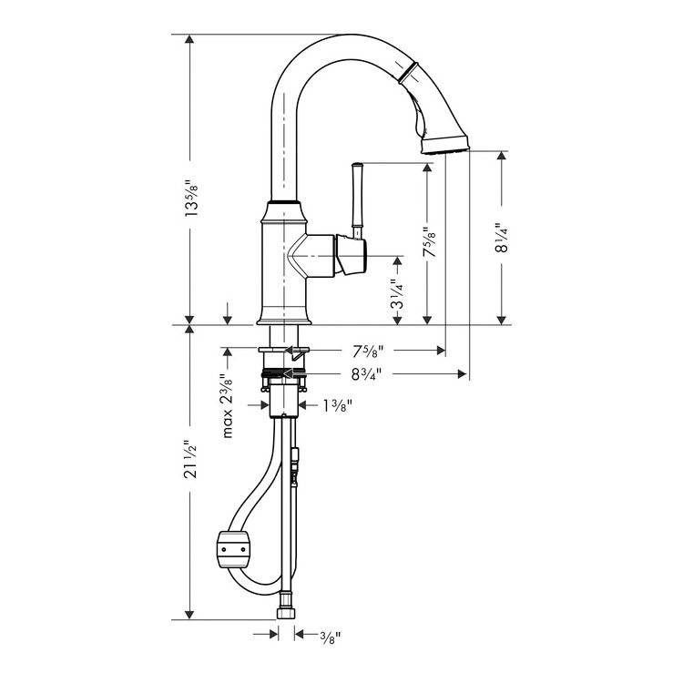 Hansgrohe 04216800 Talis C Prep Kitchen Faucet With Pull Down 2 Spray Steel Optik 2