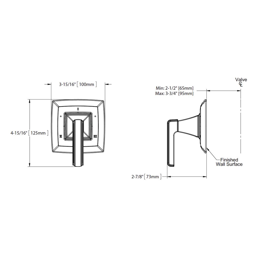 TOTO TS221XBN Connelly Three Way Diverter Trim With Off 2