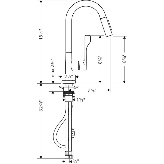 Hansgrohe 39836801 Axor Citterio Pull Down Prep Kitchen Faucet Steel Optik 2