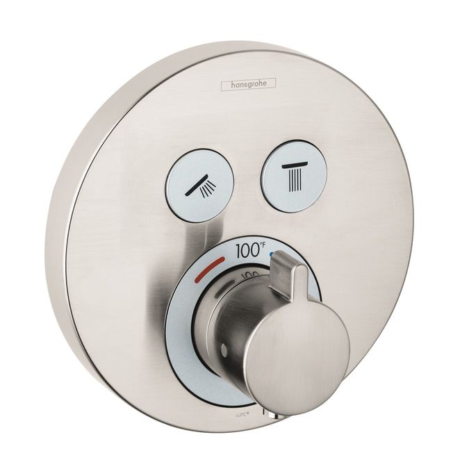 Hansgrohe 15743821 Axor ShowerSelect Thermostatic 2 Function Trim Round Brushed Nickel 1