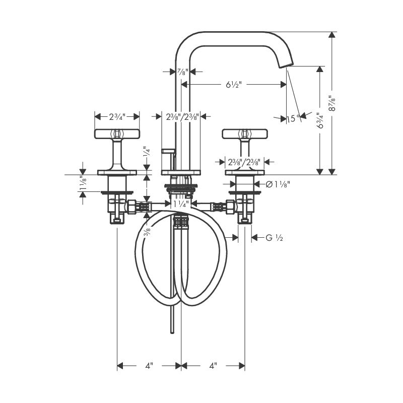 Hansgrohe 36108001 Axor Citterio E Widespread Faucet Chrome 2