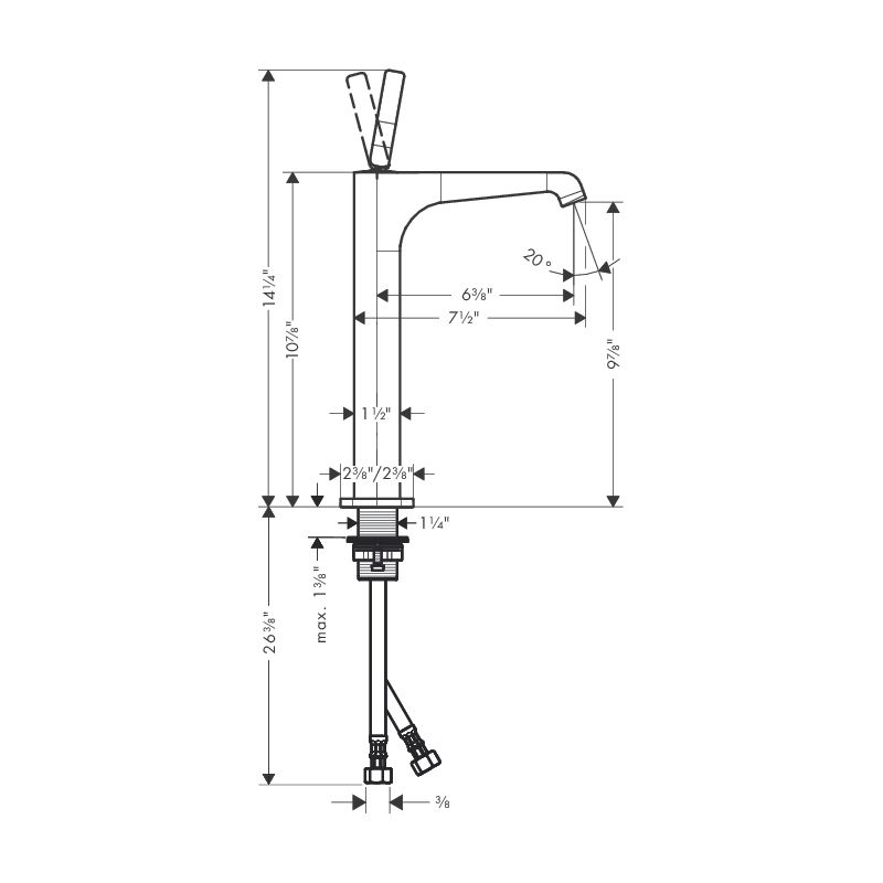 Hansgrohe 36104001 Axor Citterio E Single Hole Tall Faucet Chrome 2