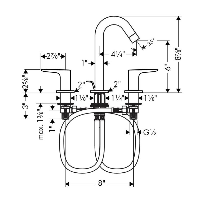 Hansgrohe 71533821 Logis 150 Widespread Faucet Brushed Nickel 2