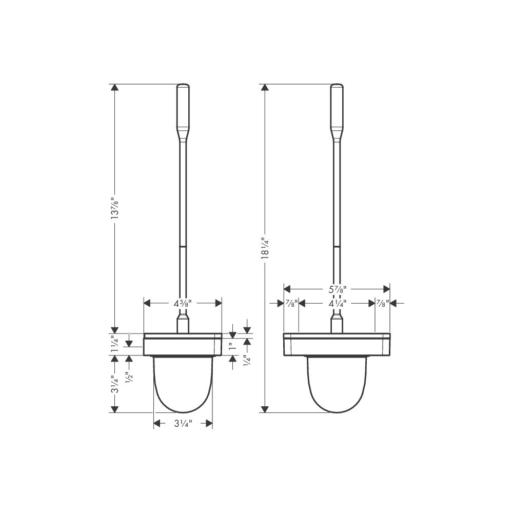 Hansgrohe 42835820 Axor Universal Toilet Brush With Holder Brushed Nickel 2