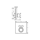 Hansgrohe 36715821 Axor ShowerSelect Square Thermostatic 2 Function Trim Brushed Nickel 2
