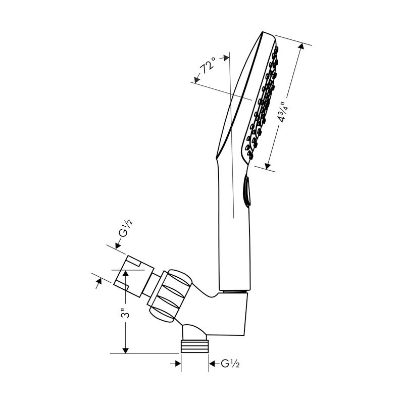Hansgrohe 04541000 Raindance Select E 120 AIR 3 Jet Handshower Set Chrome 2
