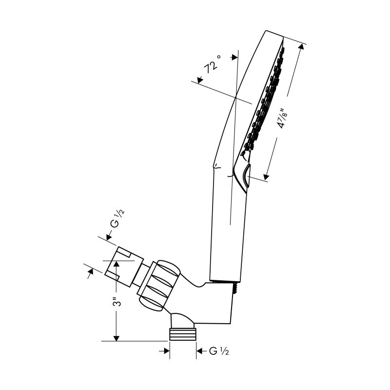 Hansgrohe 04542000 Raindance Select S 120 AIR 3 Jet Handshower Set Chrome 2