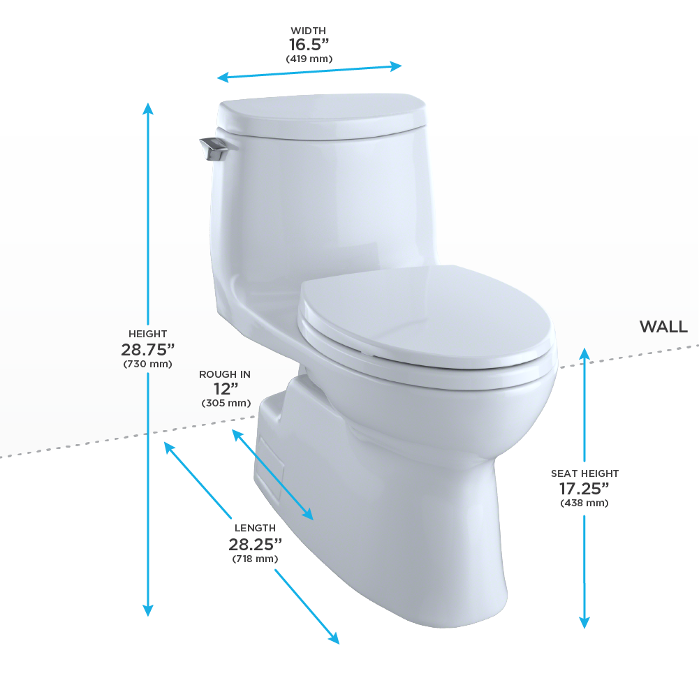TOTO MS614114CUFG Carlyle II 1G One Piece Elongated Toilet 1.0 GPF 4