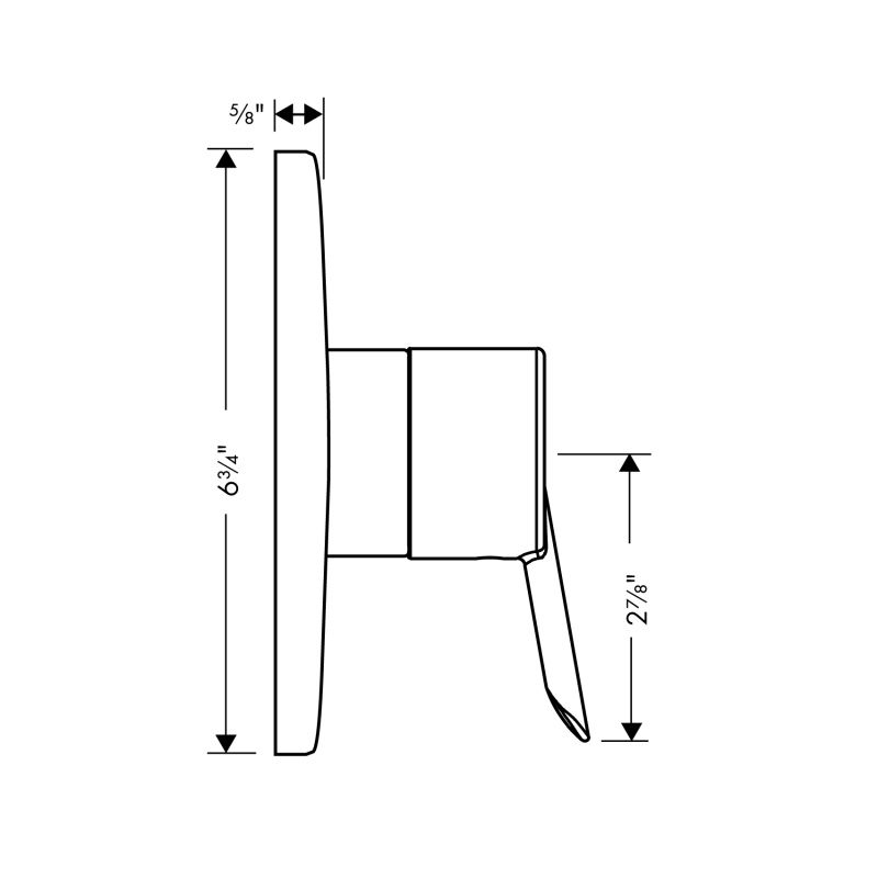 Hansgrohe 04441000 Commercial S Pressure Balance Trim Chrome 2