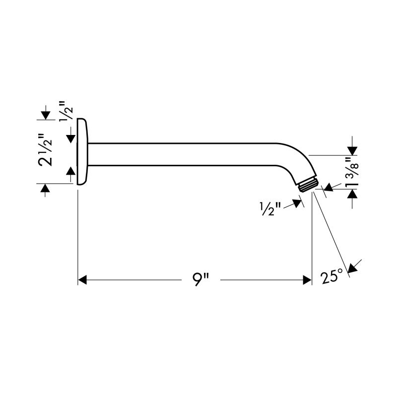 Hansgrohe 27412821 Showerarm 9" Brushed Nickel 2