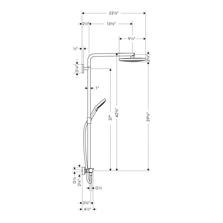Hansgrohe 27129821 Raindance Select S 240 Showerpipe Brushed Nickel 2