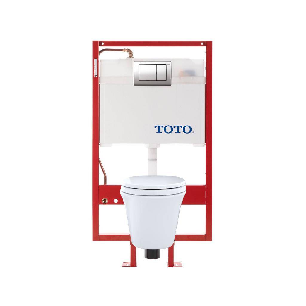 TOTO CWT486MFG Maris Wall Hung Elongated Toilet DUOFIT In Wall Tank System Copper Supply White 1