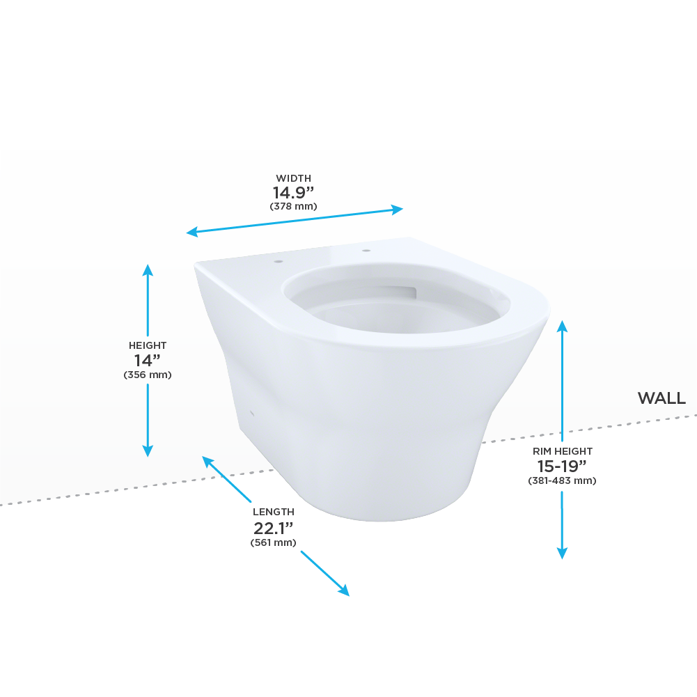TOTO CWT486MFG Maris Wall Hung Elongated Toilet DUOFIT In Wall Tank System Copper Supply White 4
