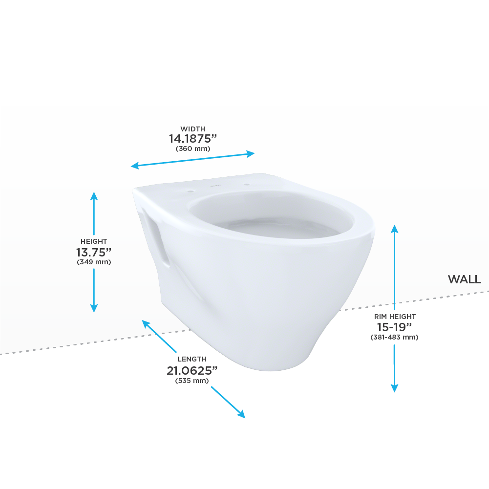 TOTO CWT418MFG Aquia Wall Hung Elongated Toilet DUOFIT In Wall Tank System Copper Supply White 4