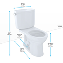 TOTO CST454CEFRG Drake II Two Piece Elongated Toilet Cotton Right Hand 4