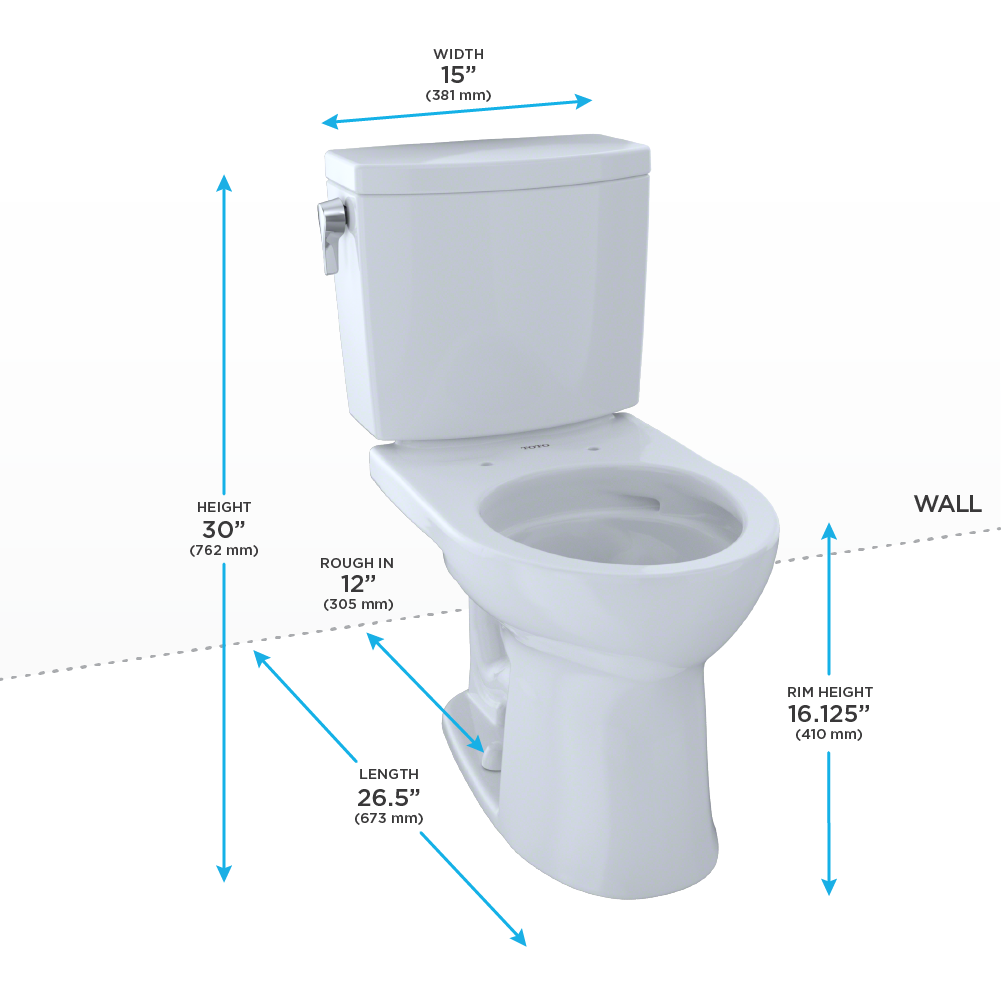 TOTO CST453CUFRG Drake II Two Piece Round Toilet Cotton Right Hand 4