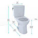TOTO CST453CUFRG Drake II Two Piece Round Toilet Cotton Right Hand 4