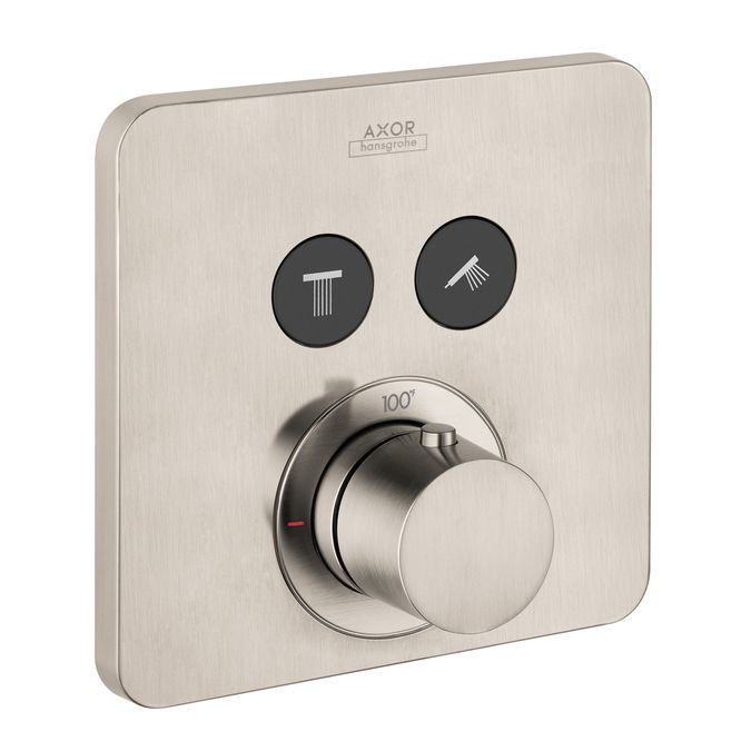 Hansgrohe 36707821 Axor ShowerSelect SoftCube Thermostatic 2 Function Trim Brushed Nickel 1