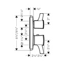 Hansgrohe 15707001 Ecostat Classic Thermostatic Trim Volume Control Chrome 2
