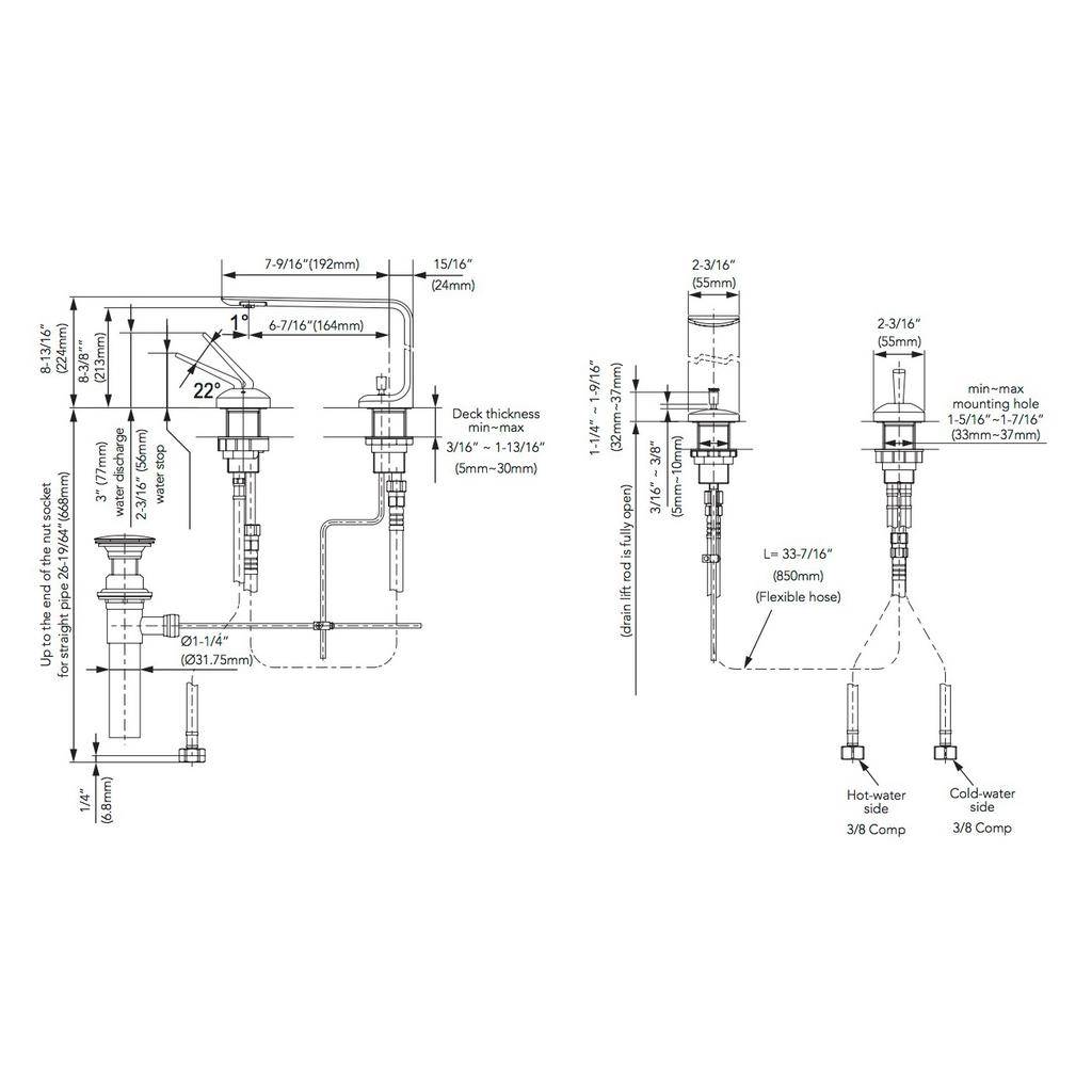 TOTO TLP02307U ZL Single Handle Faucet Chrome 4