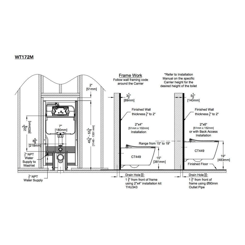 TOTO CWT449249CMFG SP Wall Hung Toilet With In-Wall Tank System Matte Silver 4