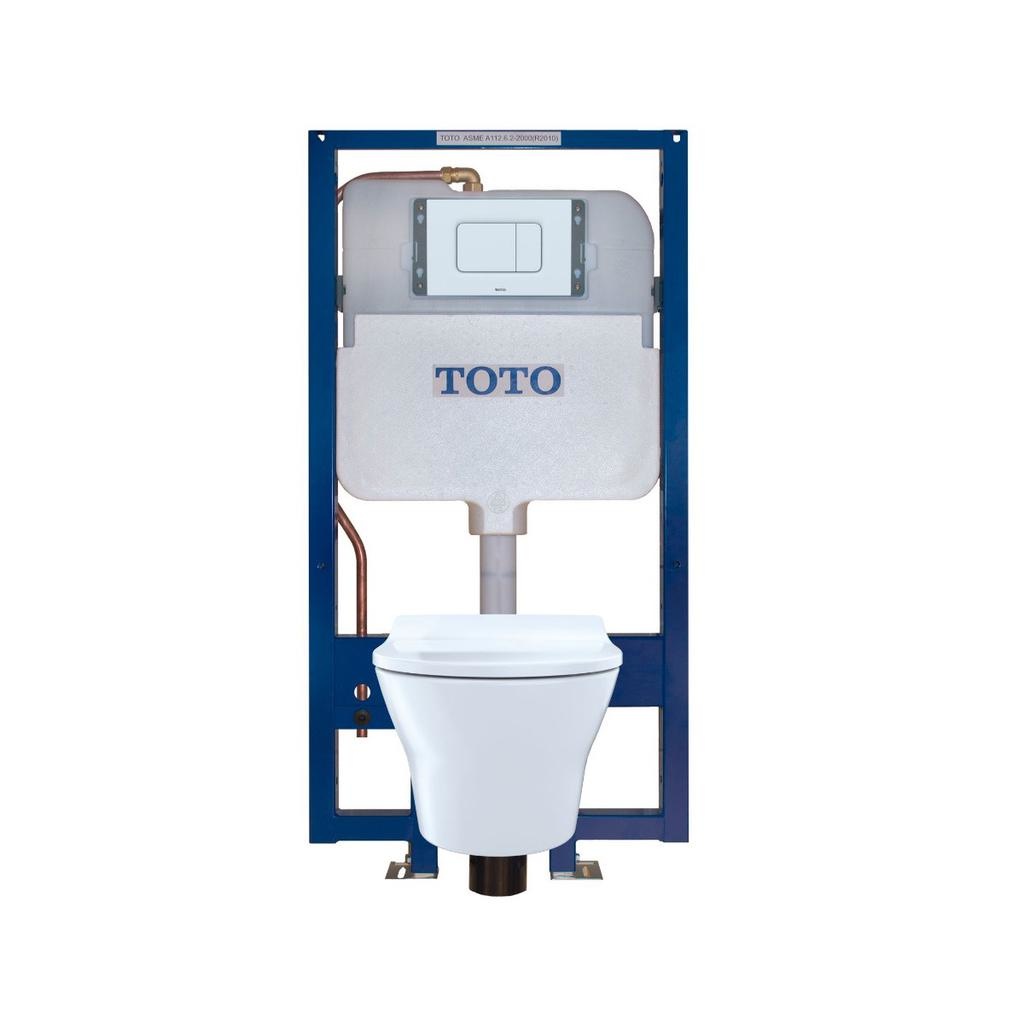 TOTO CWT437237MFG MH Wall Hung Toilet With Duofit In-Wall Tank System White 1