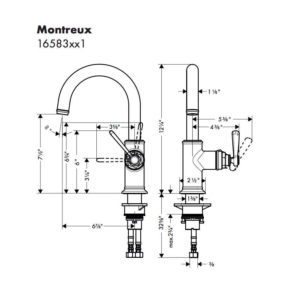 Hansgrohe 16583801 Axor Montreux Bar Faucet Steel Optic 2