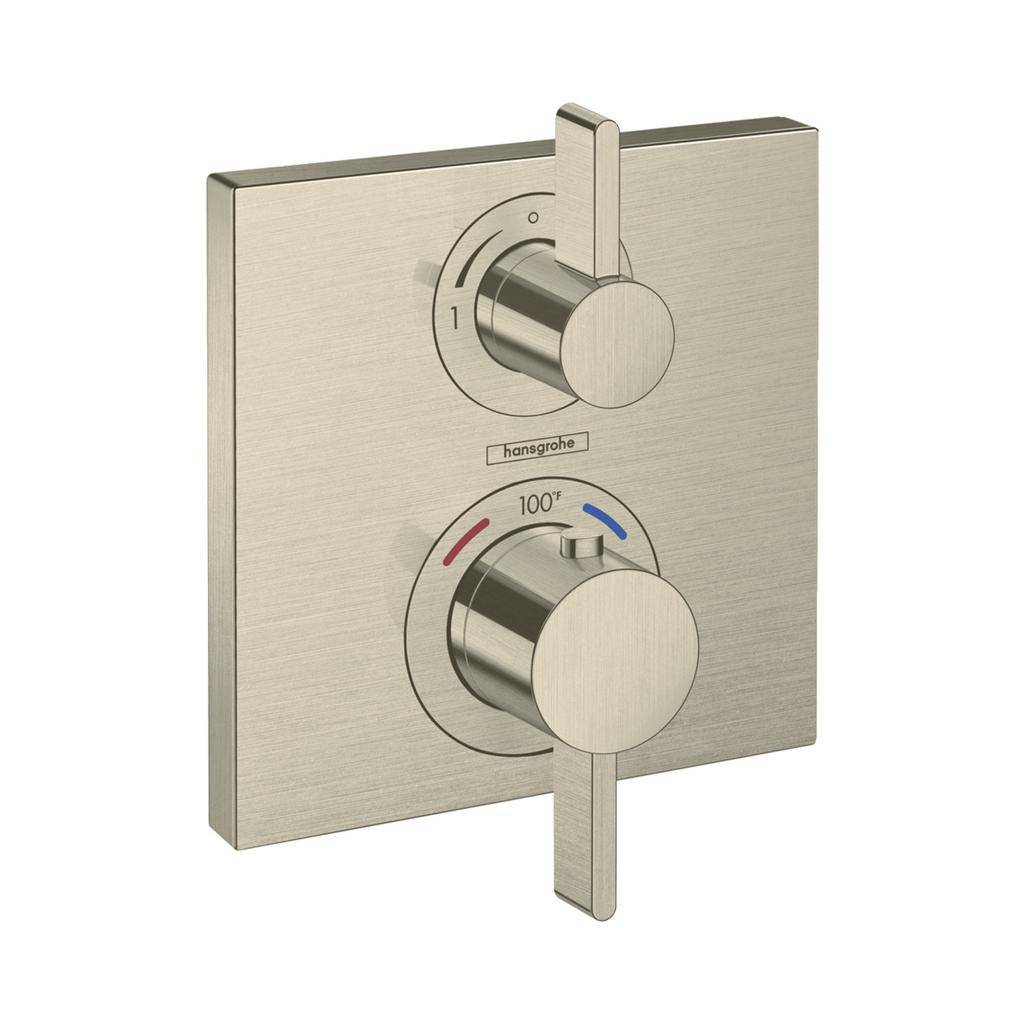 Hansgrohe 15712821 Ecostat Classic Thermostatic Trim With Volume Control Brushed Nickel 1