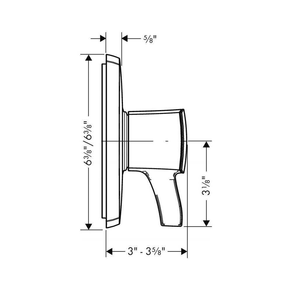 Hansgrohe 15769001 Ecostat Classic Pressure Balance Trim Square Chrome 2