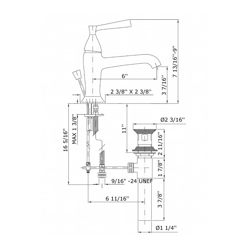 Zucchetti ZP3193.195E Bellagio Single Lever Basin Mixer Chrome 2