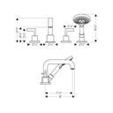 Hansgrohe 39462001 Axor Citterio 4 Hole Roman Tub Set Lever Handle Chrome 2