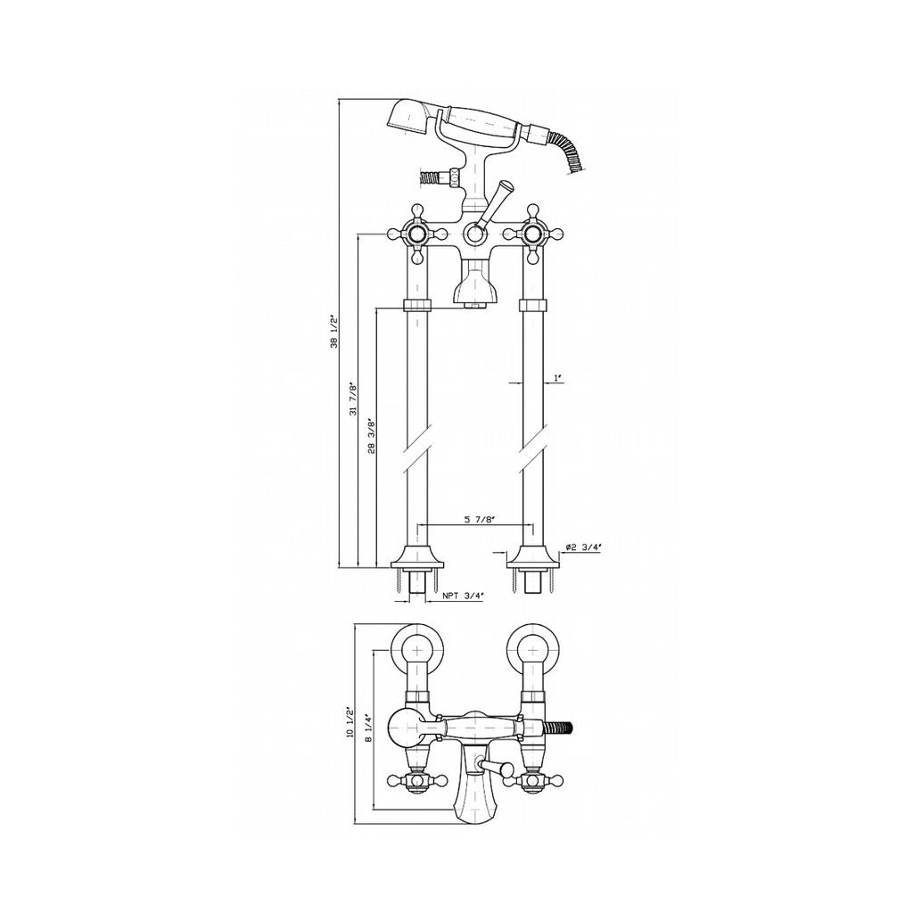 Zucchetti ZAG278.1900 Agor Free Standing Bath Mixer Chrome 2