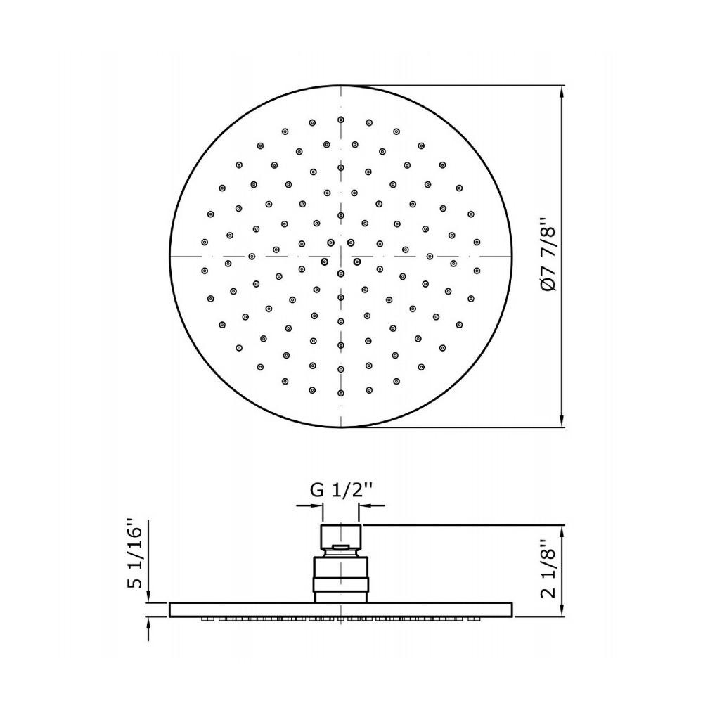 Zucchetti Z94265.1900 7 7/8" Brass Shower Head Chrome 2