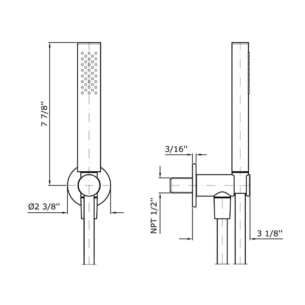 Zucchetti Z93930.1900 Hand Shower Set With Wall Mounted Support Chrome 2