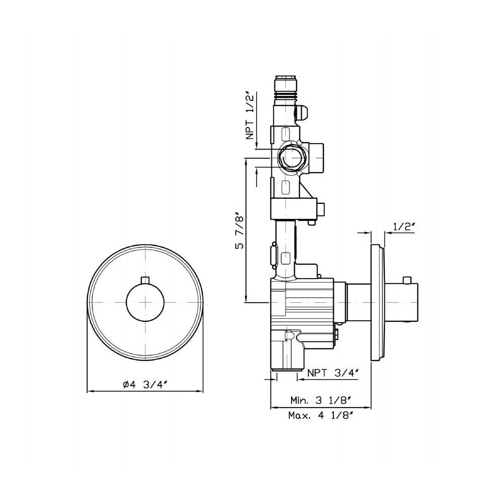 Zucchetti ZAG083.1901 Agor 3/4&quot; Built-In Thermostatic Mixer Chrome 2