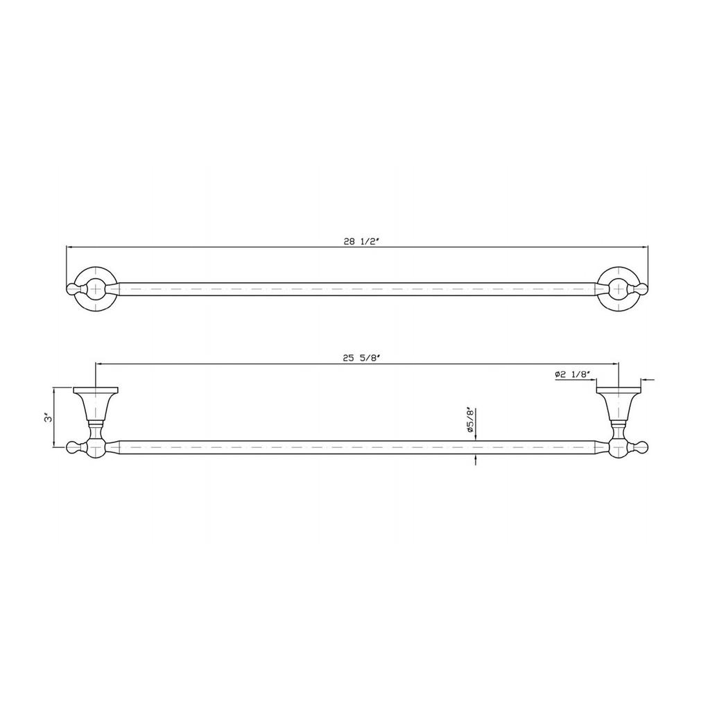 Zucchetti ZAD422 Agor Towel Holder Lenght 25 5/8" Chrome 2