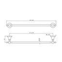 Zucchetti ZAD421 Agor Towel Holder Lenght 19 11/16" Chrome 2