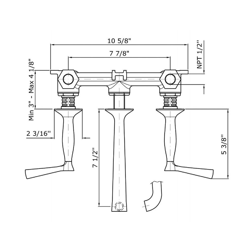 Zucchetti ZB2699.190E Bellagio Three Hole Built-In Basin Mixer Chrome 2