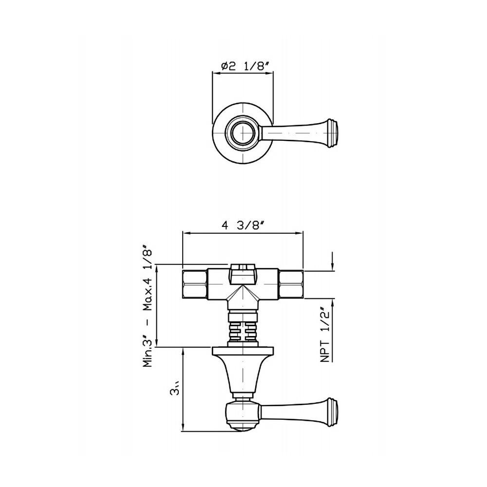 Zucchetti ZAL729.1900 Agor 1/2" Wall Valve Chrome 2
