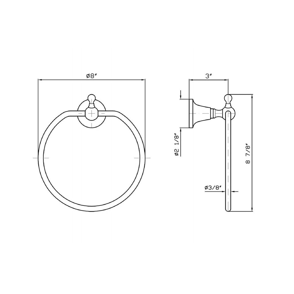 Zucchetti ZAD425 Agor Ring Towel Holder Chrome 2