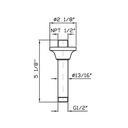 Zucchetti Z92971.1900 Ceiling Mounted Arm Length 5 1/8" Chrome 2
