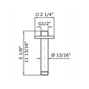 Zucchetti Z93041.1900 Ceiling Mounted Arm Length 5 1/16" Chrome 2
