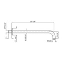 Zucchetti Z93040.1900 Wall Mounted Arm Length 13 7/8" Chrome 2